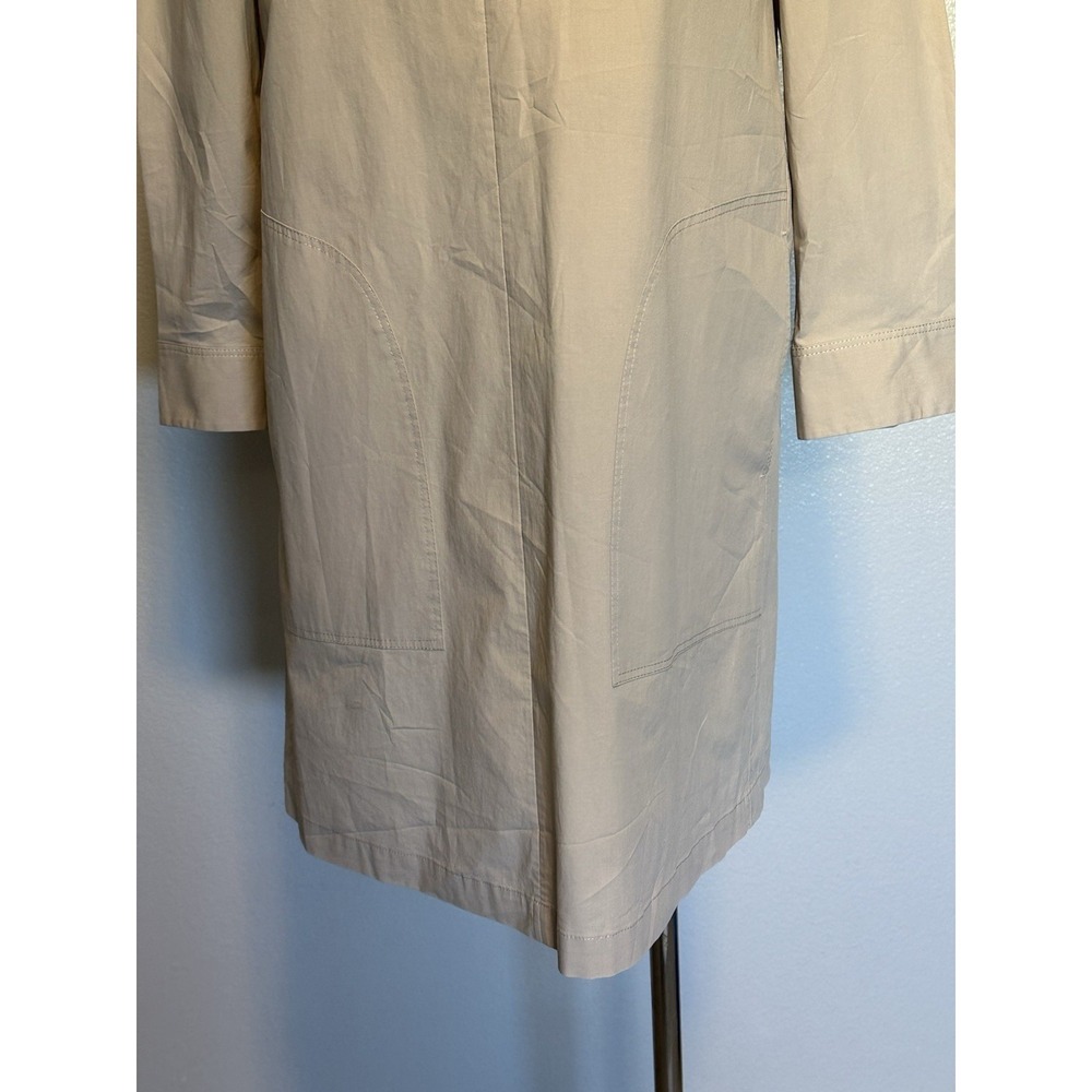 Theory Jullitah B Split-Front Poplin Tunic Dress 3/4 Sleeve Tan Pockets Size 2 - Picture 8 of 11